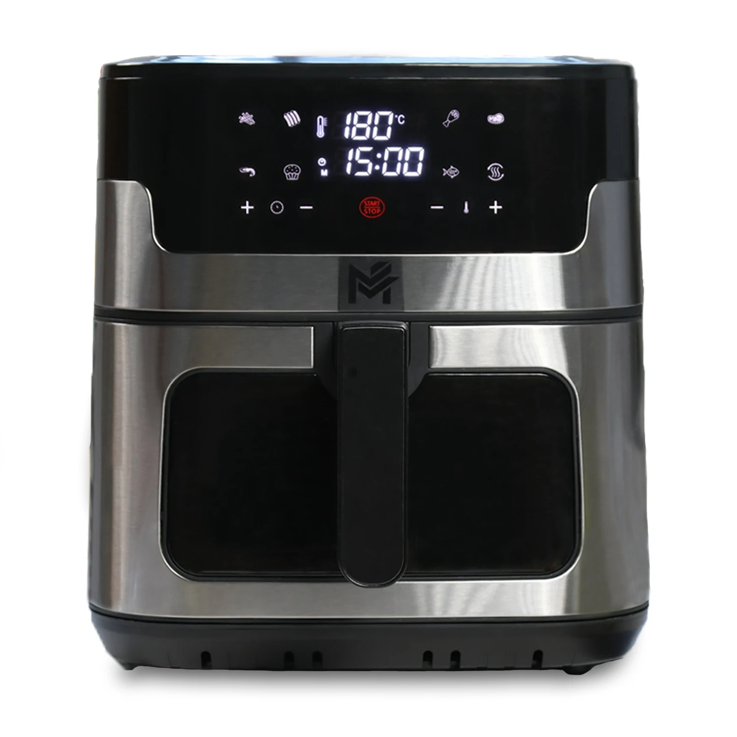 HUINING Factory Stainless Steel Smart Air Fryer Super Long Digital Display Home Use Only Deep Electric  Unique Screen
