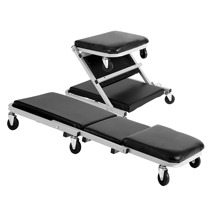 Factory Direct Z-shape 40 Inch 7 Wheels Collapsible Car Creeper Skateboard For Car Repair Shop