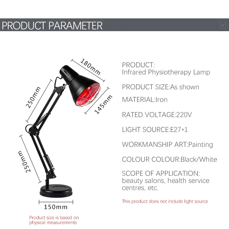 Iron long lamp arm folding infrared therapy table lamp supports OEMODM factory direct sales the best price