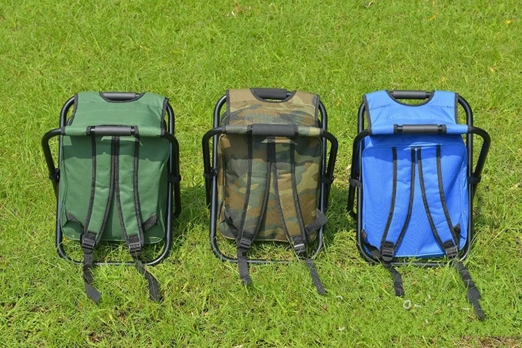 YILU Outdoor Portable Folding Seat Backpack Foldable Camping Chair With Cooler Bag
