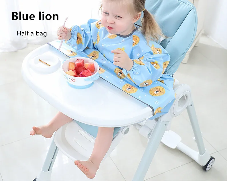Eating equipment Baby anti-dirty water all-in-one bib cushion dining chair table baby long sleeve overalls self-feeding