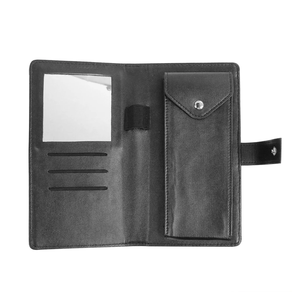 wholesale leather cosmetic lipstick case with mirror storage holder mini lipstick organizer designer bags for lipstick casing