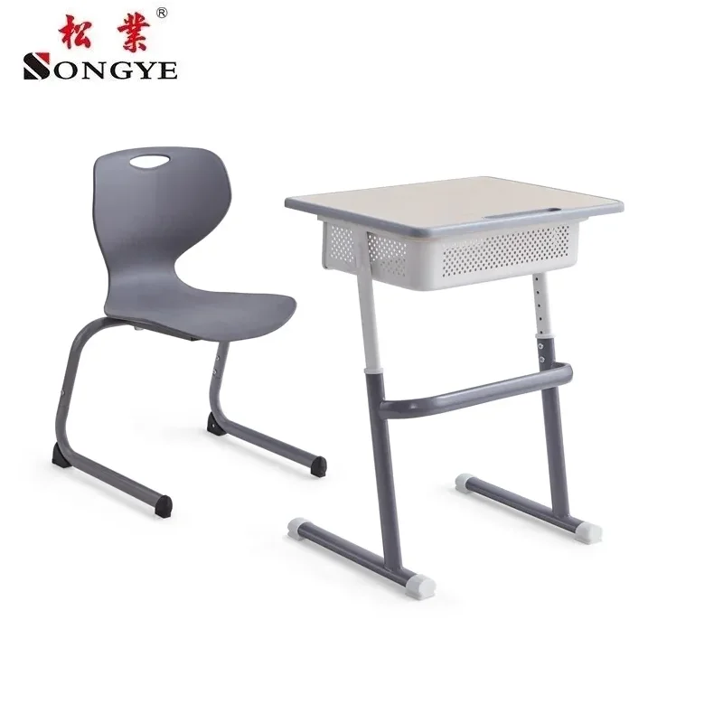 Modern Desk And Chair Set Student School Desk With Attached Chair