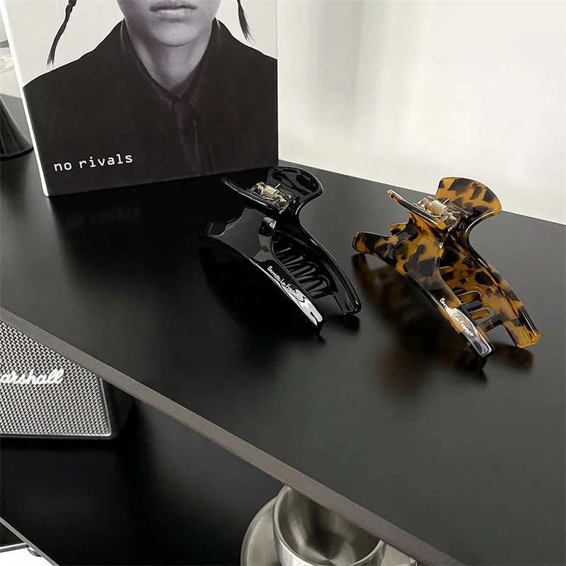 11.5 cm Cellulose Acetate Large Hair Claw Clip French tortoiseshell Leopard print Acetate Large Claw Hair Clip