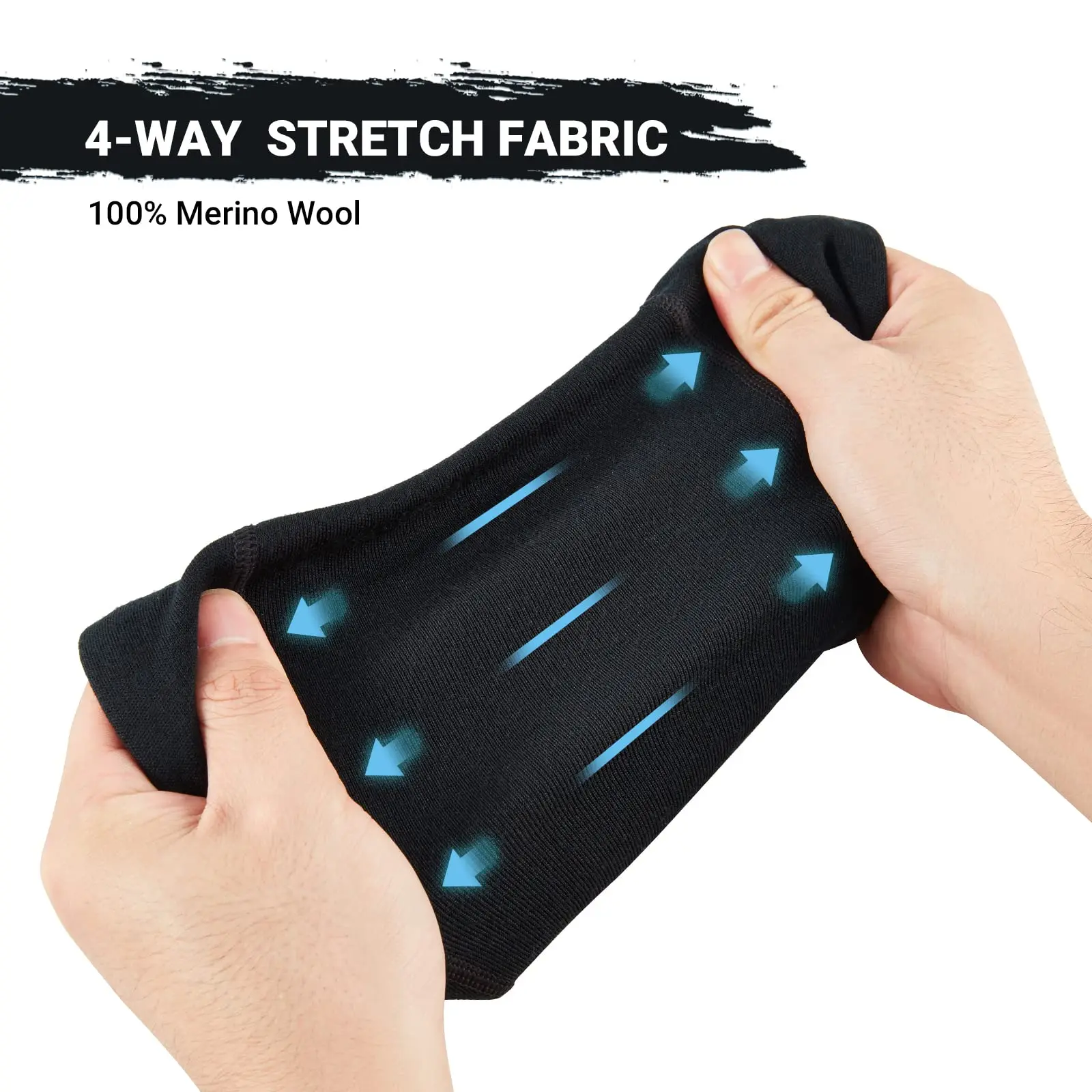 100% merino wool winter warm black ski masks elastic 1 hole balaclava