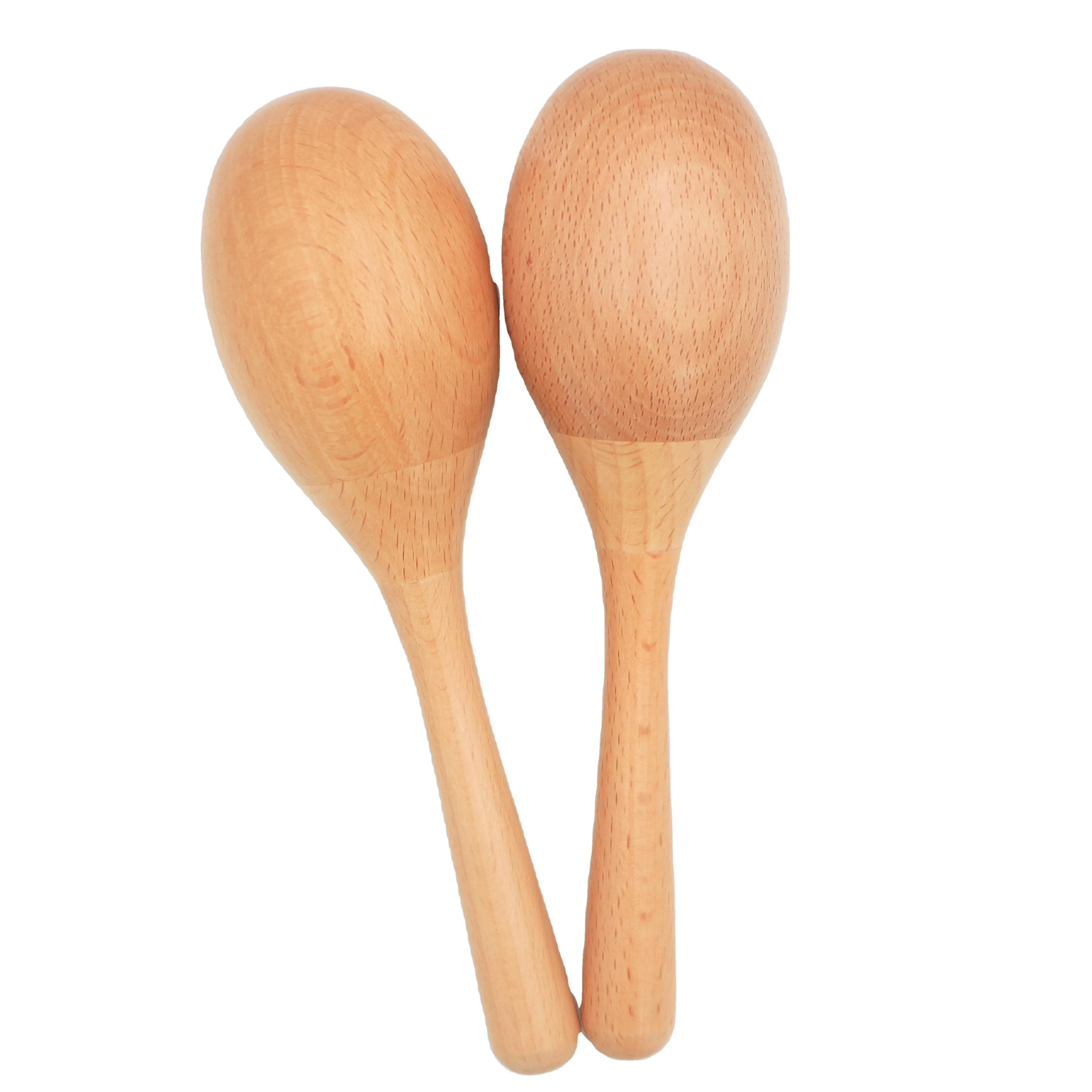 
Promotional custom kids toy musical instrument wood maracas beech special gravel 