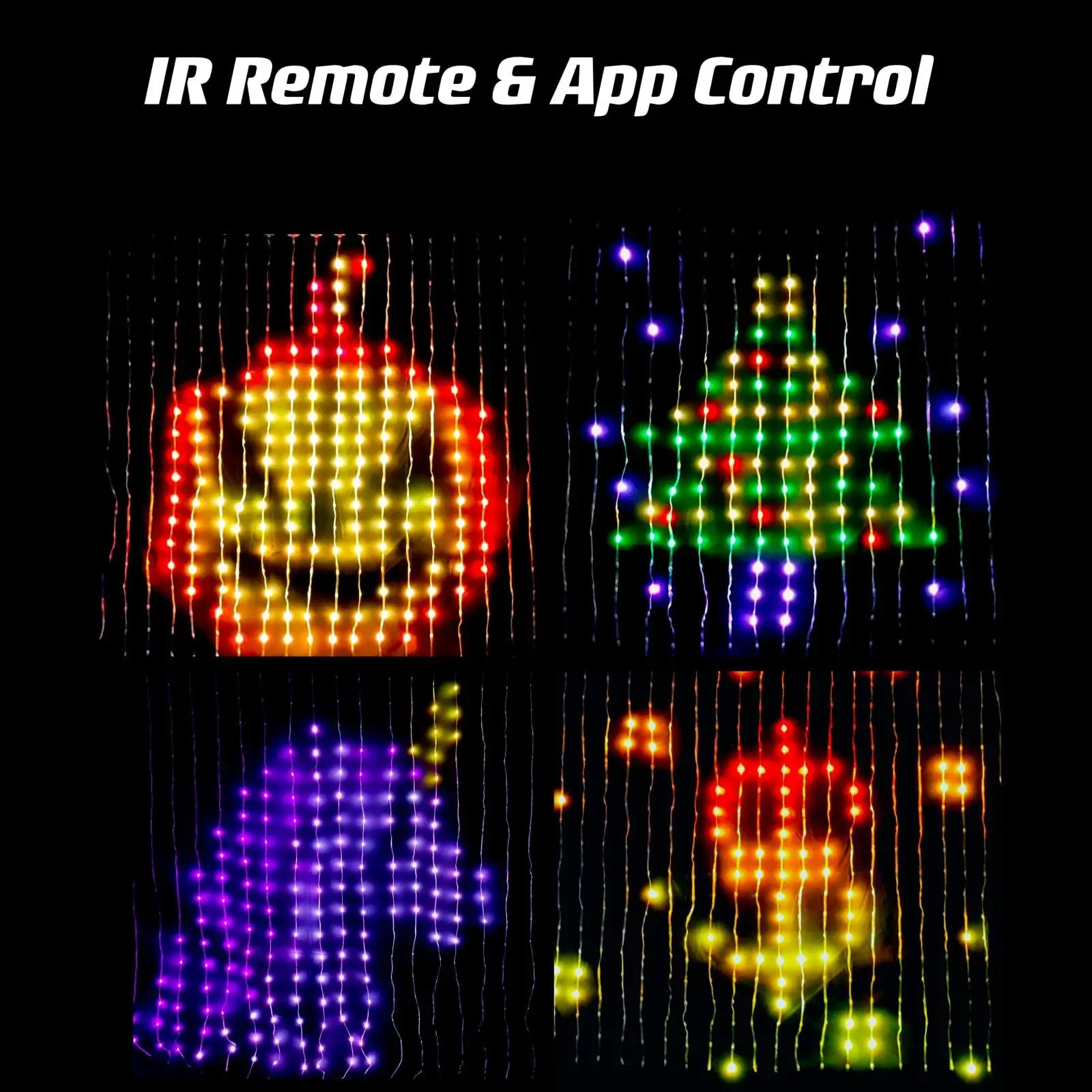 Smart Bluetooth App Control Music Programmable Color Changing  DIY RGB Window Curtain Lights
