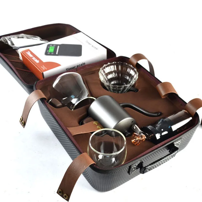 Набор инструментов для капельного орошения кофе, ручной заварной кофе V60 с таймером, подарочный набор