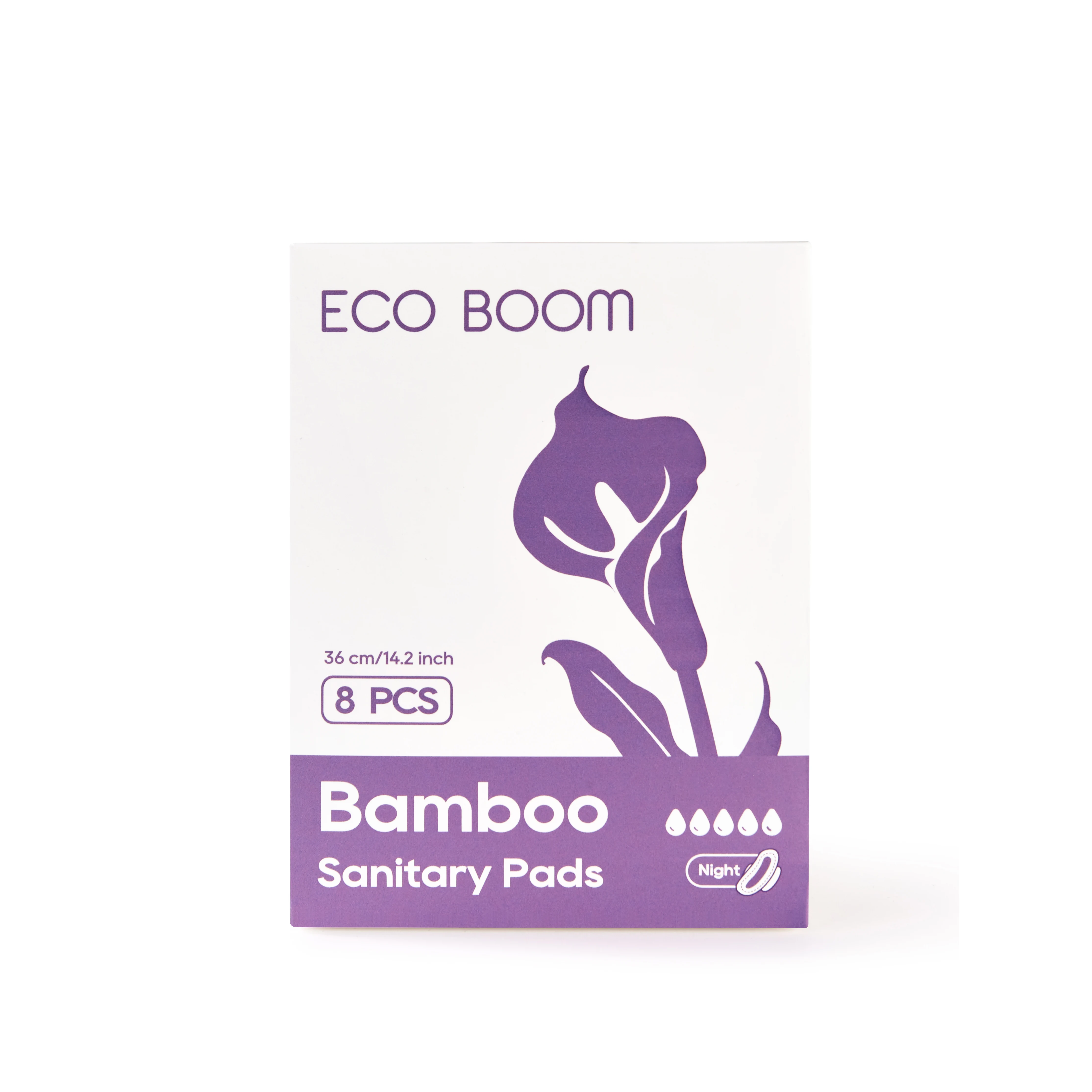 ECO BOOM organic friendly eco ecological chlorine free anti rash agency supplier panty liner bamboo sanitary pad