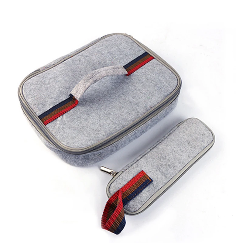 Thickened tin foil ice cube insulation dinner plate bag felt portable lunch insulation bag