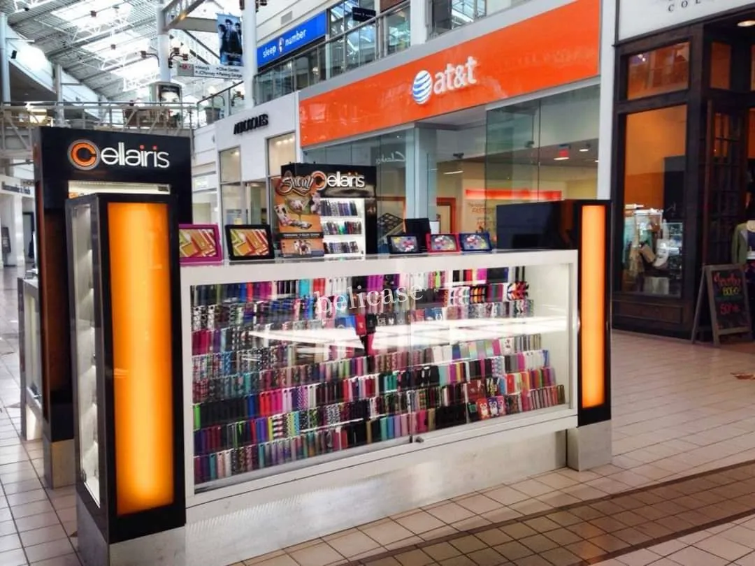Popular Phone Cases Showcase Cell phone Accessories and Repair Kiosk for Shopping Mall Modern Design Mobile Kiosk
