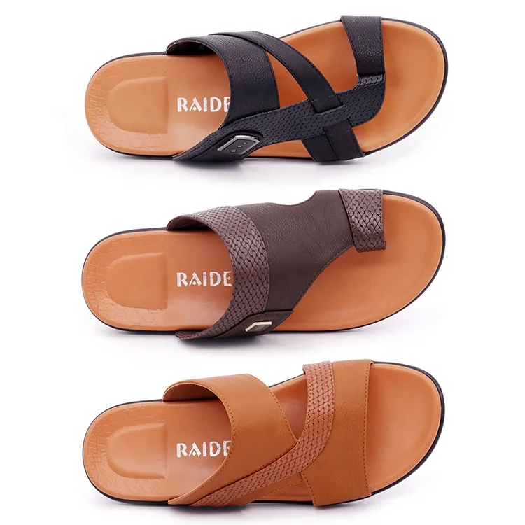High quality fancy stylish protect hiking men sandals pu leather soft sole