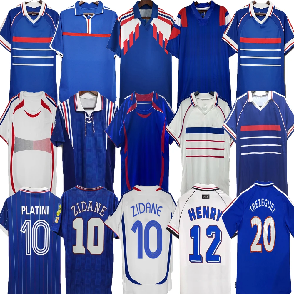 Classic Vintage France National Football Shirt Zidane Henry Legendary Numbers 1996-2004 Golden Era Limited Edition