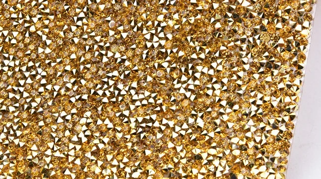 24*40Cm Adhesive Rhinestone Mesh Sheets Hot Fix Crystal Rhinestone Mesh Trimming