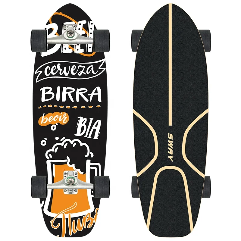 
SWAY free sample OEM custom surf skateboard surfboard truck surfskates with CX4 30inch 