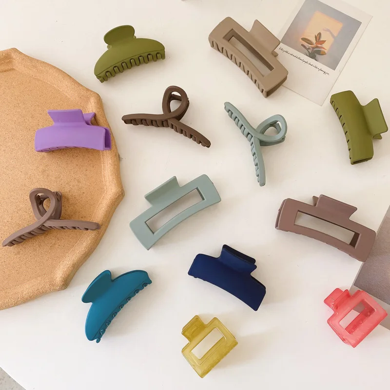 2022 new Korean ins square hairpin female back clip Korean temperament large bath dish hair shark clip hair accessories