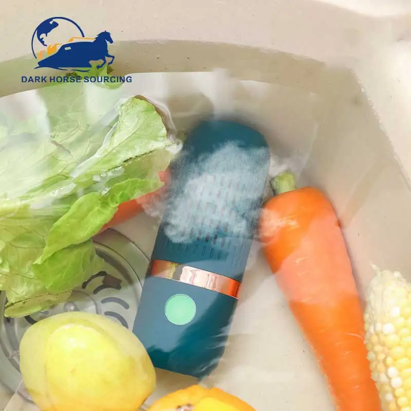 Small kitchen use capsule wireless USB Rechargeable vegetable washer machine food disinfection purifier