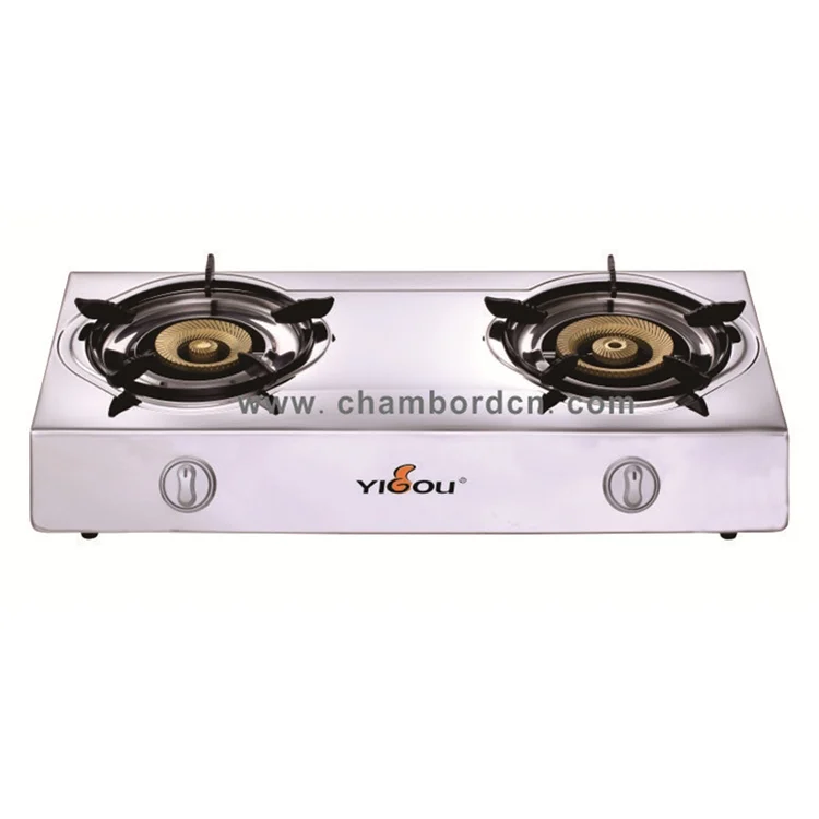 
Foshan factory supply cheap stainless steel cooking appliance Table gas stove with Cast Iron Burner & Brass Cap YG-G2037 