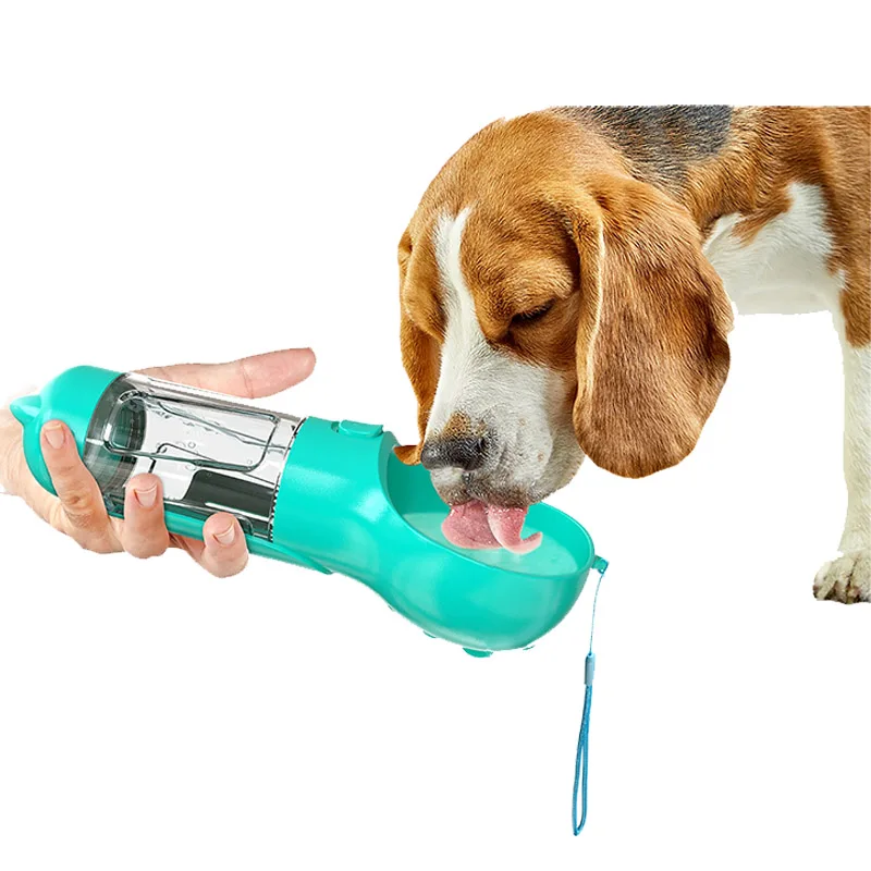 Dog 4 In 1 Portable water Bottle Custom Logo Dog Water Drinking Bottle For Travel Pet Drinking Water Portable Dog Bottle