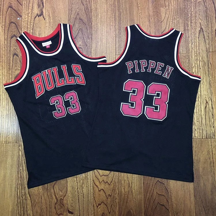 Футболка с вышивкой Bull #33 Pippen 97-98 для чемпионата Австралии, полиэфирная быстросохнущая командная форма n b a, баскетбольные футболки