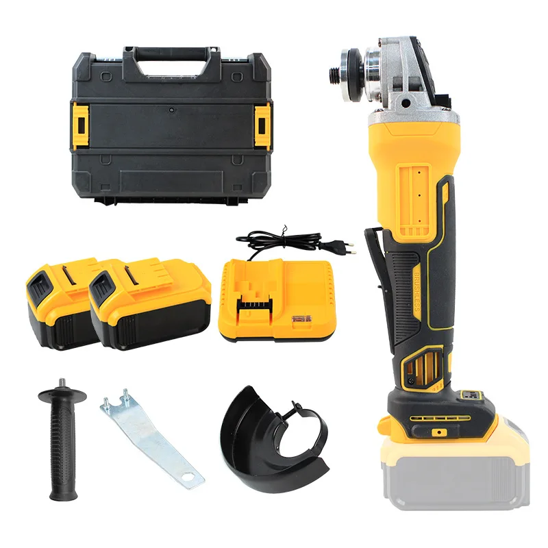 Portable 21V Cordless Electric 100mm/125mm Angle Grinder Industrial & DIY Grade with Trigger Slide Switch Battery Powered
