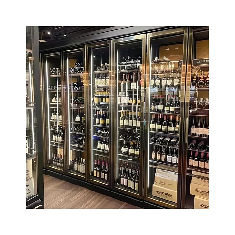 Custom made  Modern Wood Living Room Furniture metal cabinet shelves wine cooler refrigerator wine shelf cabinet