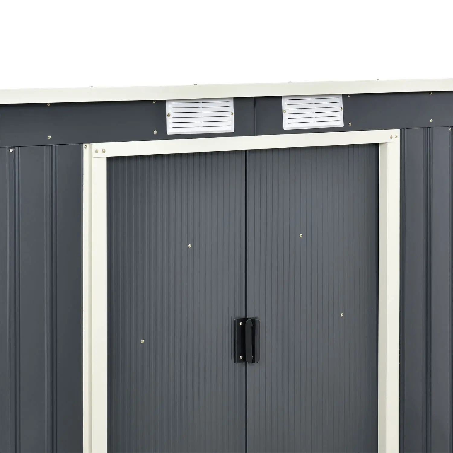 Hot sale Shed Garden Tool Waterproof Outdoor Storage Box Grey Style  Metal Shed Galvanized Steel New Customized Size outdoorshed