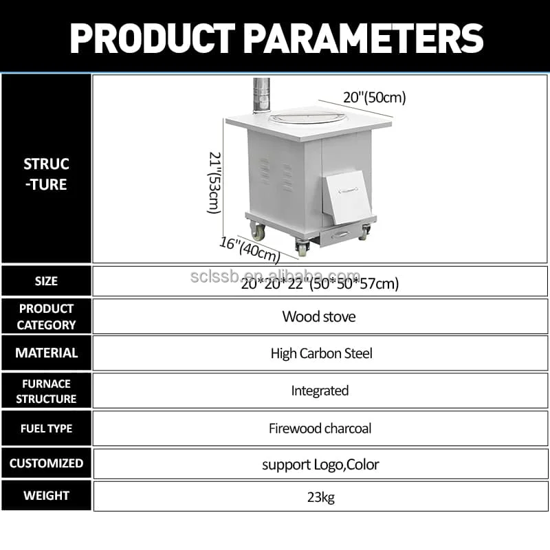 Factory direct sales Thickened material All-in-one wood burning wood stove