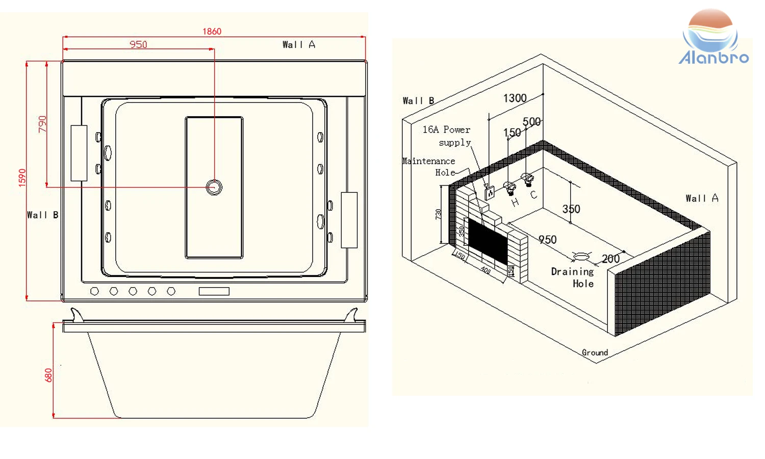 Factory Price 2 Person Massage Spa Bath With Touch Screen Panel Steam Bathtub Whirlpol