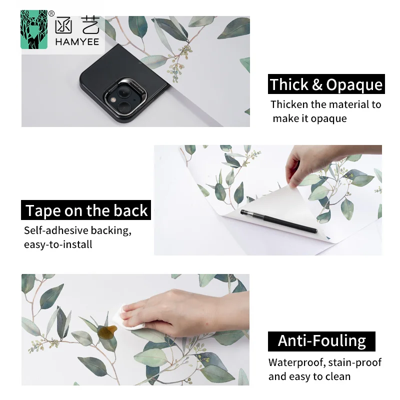 2024 New 0.45*10m pvc removable floral tropical peel and stick wallpaper for bedroom