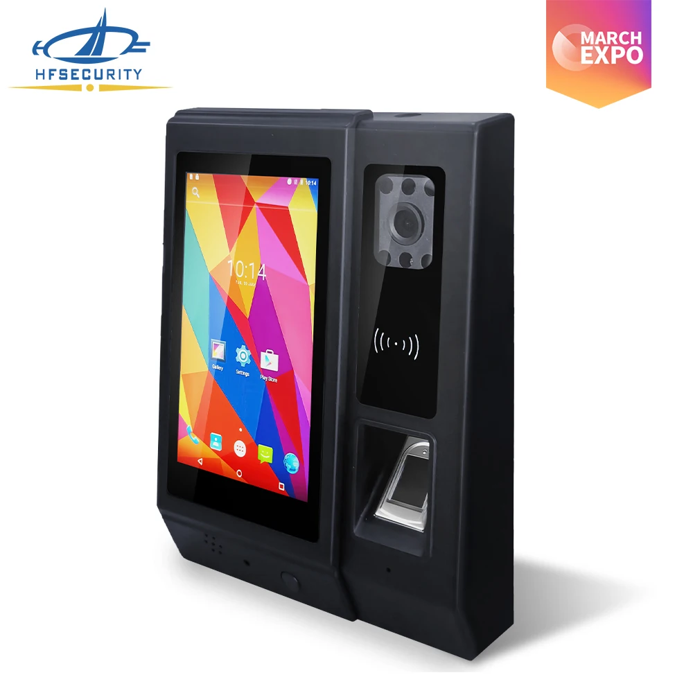 HFSecurity HF-A5 Smart Face++ Recognition Android POE Device Fingerprint Scanner Time Attendance Machine with Card Reader