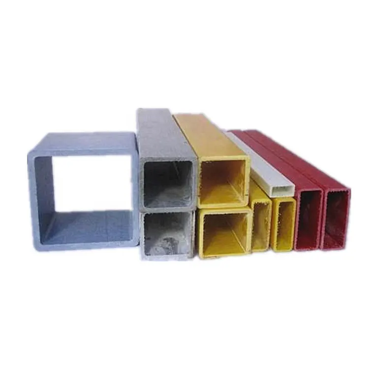 Square Tube Pipe Pultruded Reinforced Fiberglass for Construction ST-50 Thickness 3.5MM Customized Color Free Sample 50MM FRP