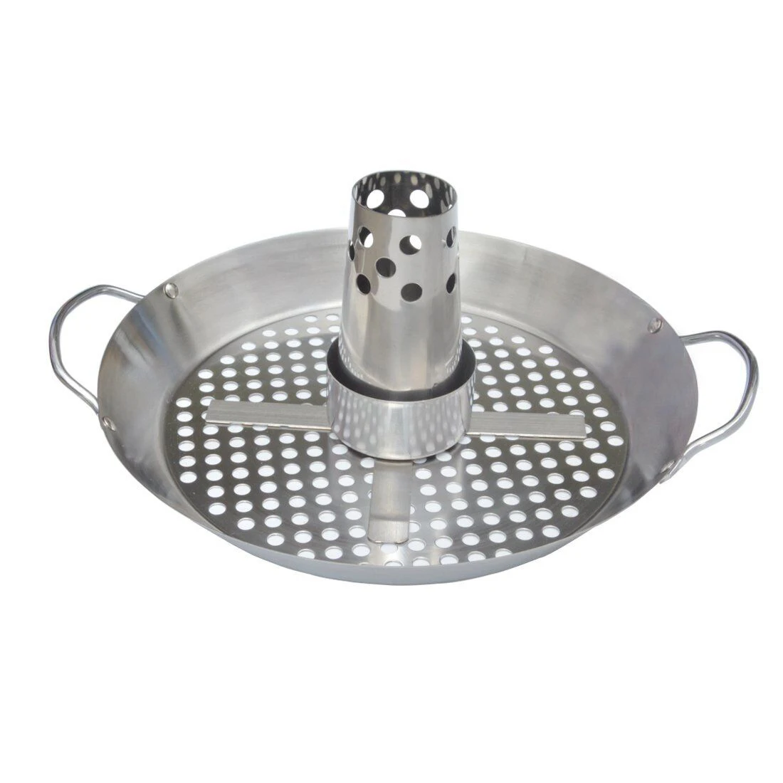 Food Grade Non Stick Stainless Steel BBQ Grill Basket With Double Handles