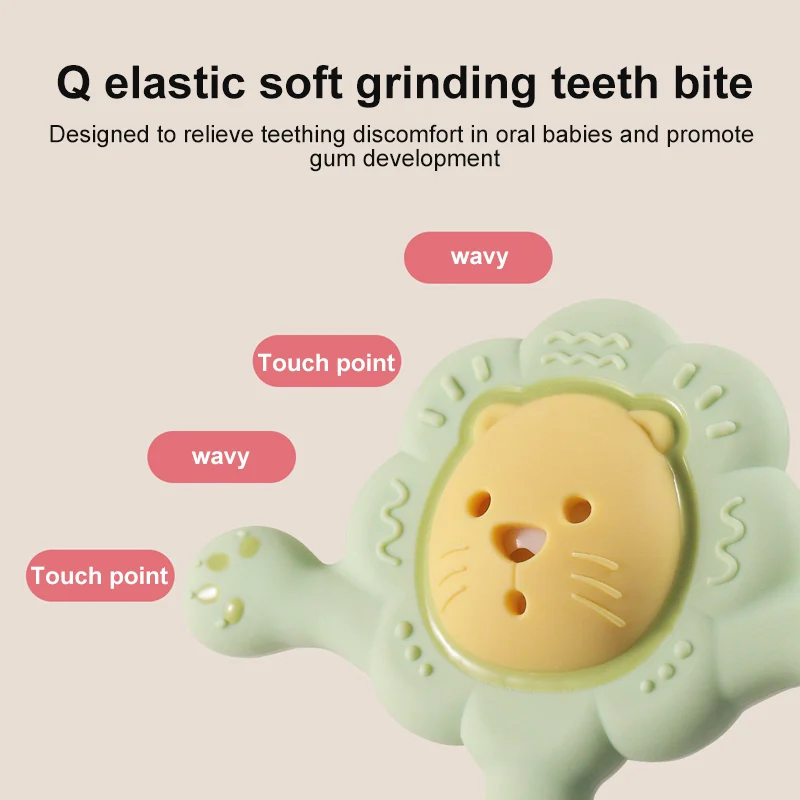 OEM/ODM  Food Grade Chewable Silicone Guitar Shaped Baby Soothing Teether Infant Teething Toy Logo Customizable