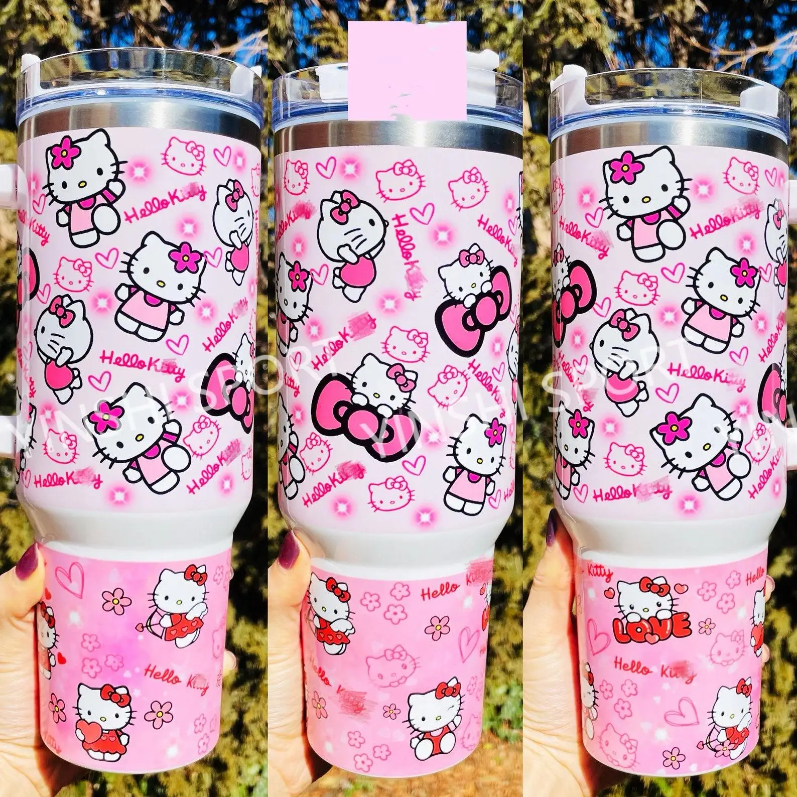 Wholesale hello cat Kit cat 30 Oz 40 Oz Stainless Steel Engraved Cartoon Thermos Cup Car Home Travel Double-layered Coffee Cup
