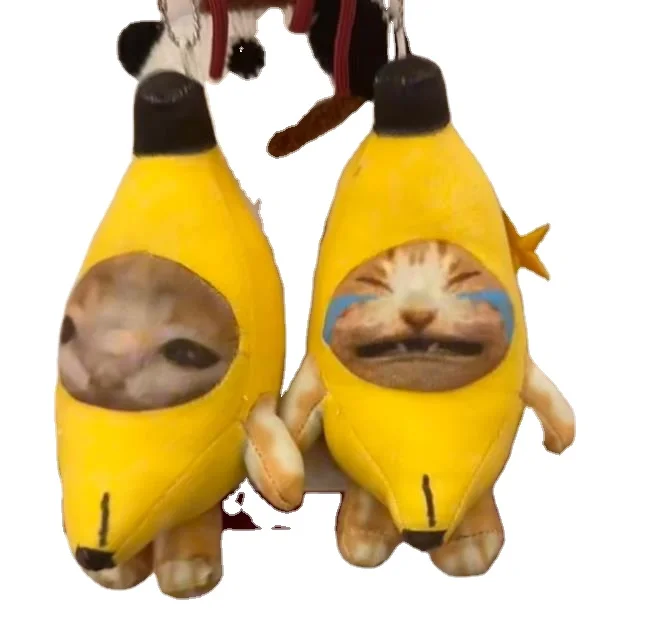 2023 popular crying banana cat key chain stuffed toys banana cat pillow plush toy