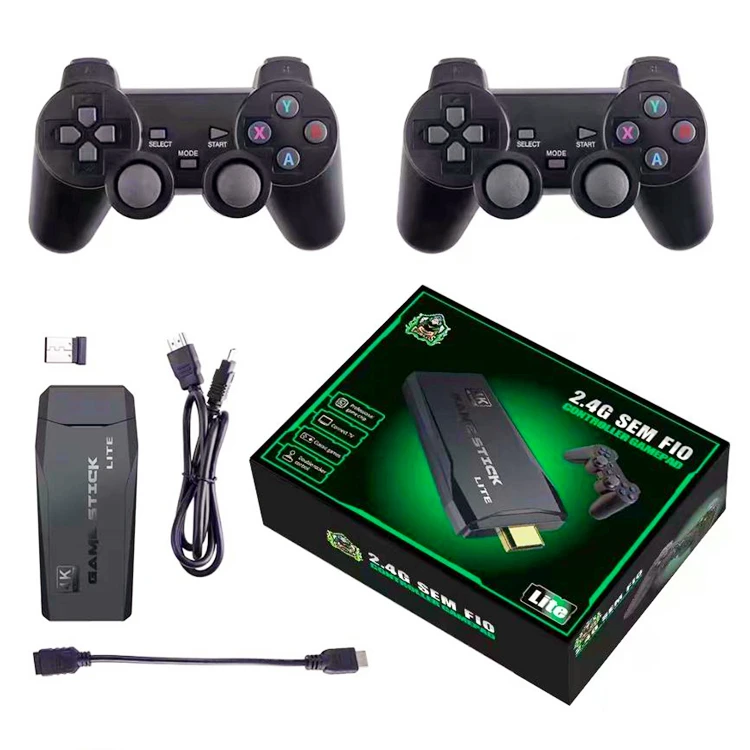 Portable M8 2.4G TV Video Game Consoles 2.4G Double Wireless Controller Gaming Stick 4K 20000 games 64GB Retro game Console