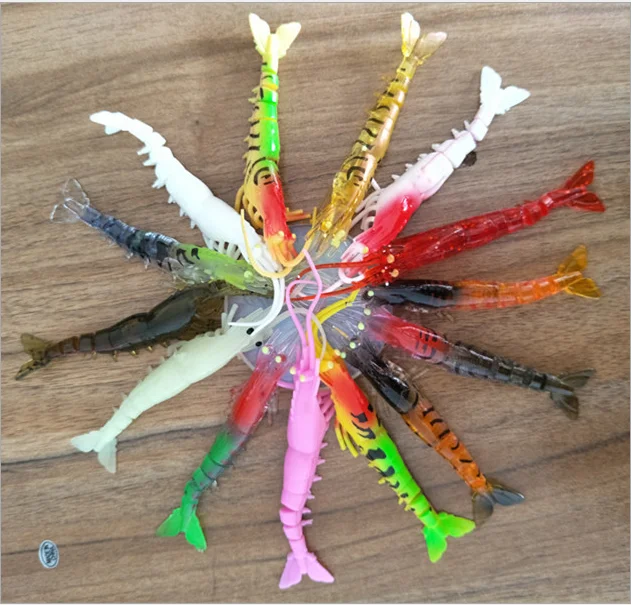 Wholesale  TPE soft shrimp lure Luminous eyes Fishing Lures