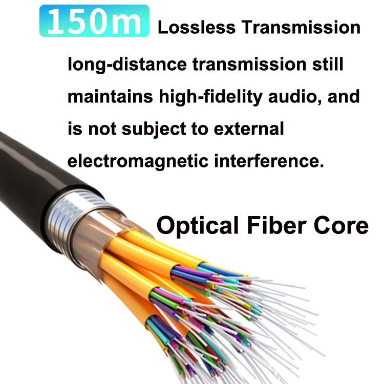 Factory Sale HDMI AOC Cable Armoured Tape 8K 60Hz Active Optical Fiber 48GBPS 50M 100 Meter Gold Plated HDMI Cable