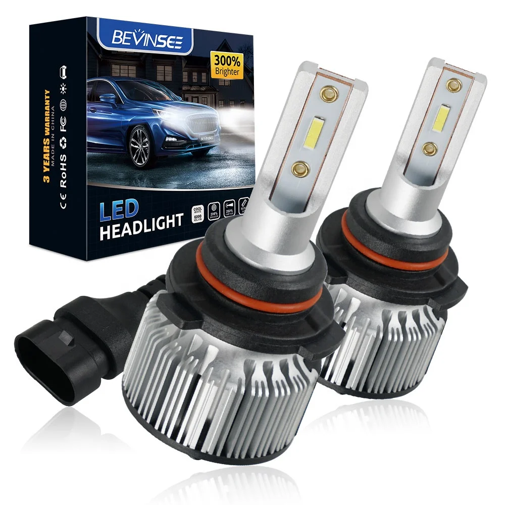 Bevinsee 9006 HB4 60W LED Fog Lights 6000LM CSP Pure White 6000K Globe Led Headlights For VW Scirocco Crafter EOS Polo 9N