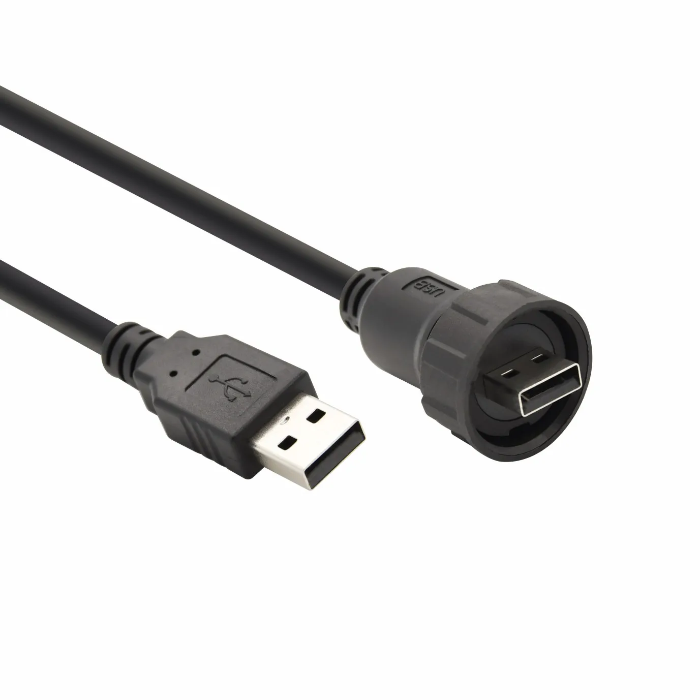 4/9 Pin Industrial IP68 Waterproof USB2.0/USB3.0  Connector Male to Male Cable Plug Threaded Cable Waterproof USB Connector