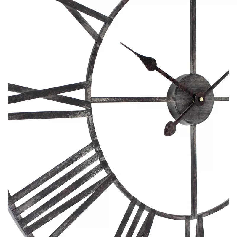 
Round Metal framed Rustic Numeral Farmhouse wall Clock home decoration 