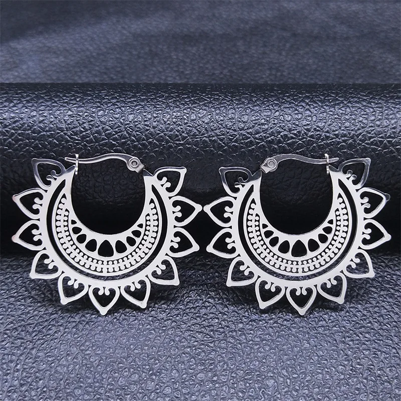 Ethnic Earrings Bohemian Cutout Earrings Stylish Geometric Stainless Steel Vintage Earrings Jewelry Maker Design  N2311207