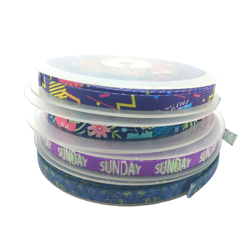 Custom Pattern Logo Polyester Webbing 25mm Thermal Transfer Sublimation Printed Webbing Strap for Pet Dog Lanyard Keychain