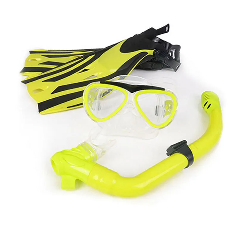 Child professional Scuba diving equipment swim diving mask snorkel fins set