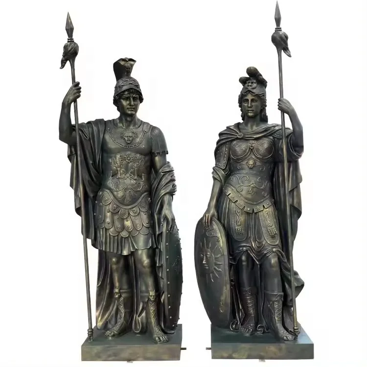 Factory Price Resin Roman Warrior Sculpture Fiberglass Western Soldier Statue Crafts