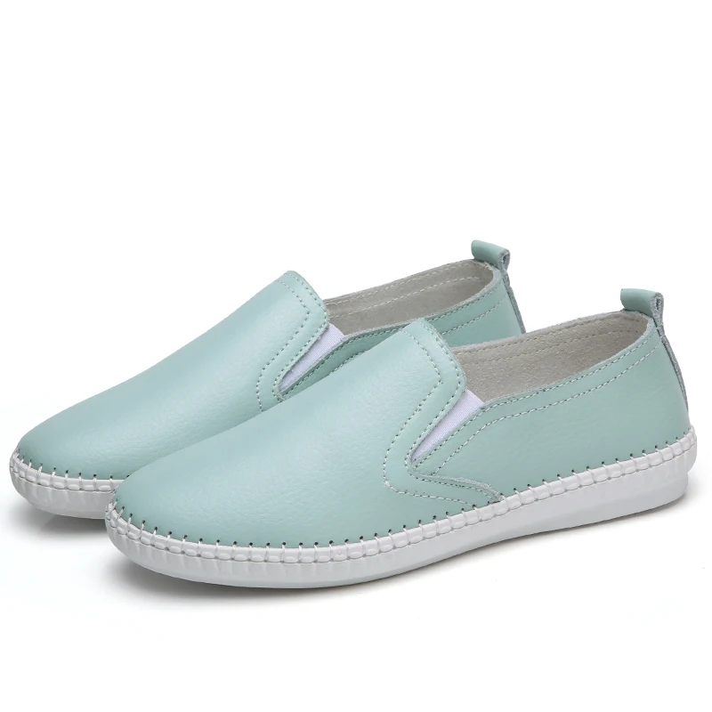 High quality OEM  handmade shoes flat casual shoes white genuine leather custom sneakers for women