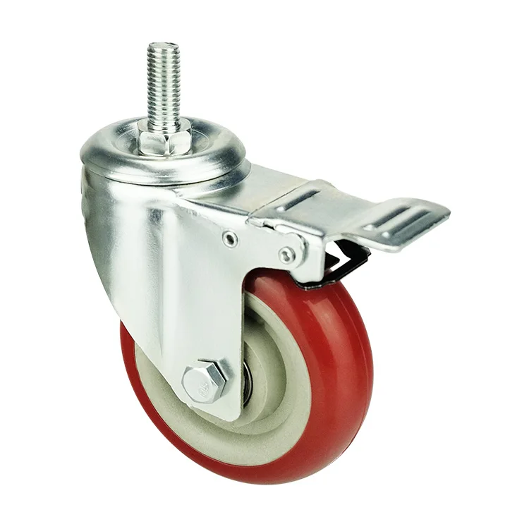 WBD manufacturer castors with brake 3 inch pvc casters medium duti castors wheels