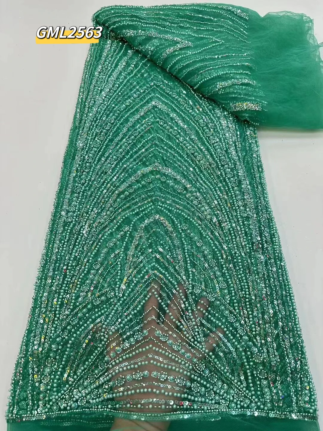 inmyshop french handmade beaded lace wedding peach nigerian french sequins lace 5 yards korean party tulle mesh dress fabric