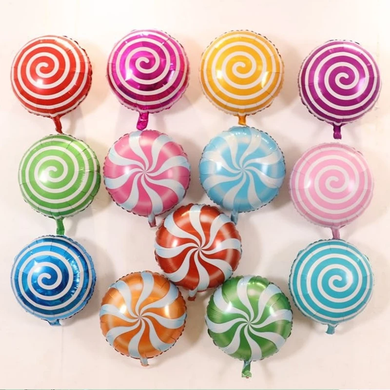 18' Sweet Candy Lollipop Swirls Peppermint helium Balloons Candy land Party Wedding Party Decor prop Foil Balloon